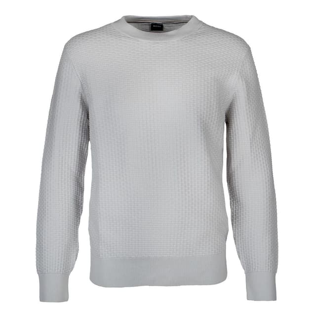 Мужской фактурный джемпер из хлопка BOSS Black