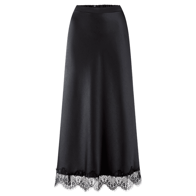 Атласная юбка-миди с кружевом RIANI | Фото 1