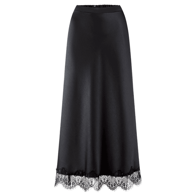 Атласная юбка-миди с кружевом RIANI