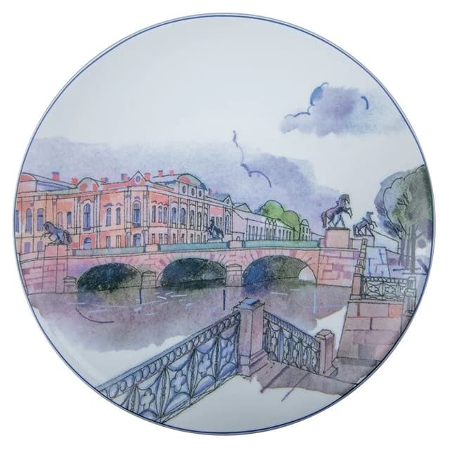 Тарелка декоративная ИФЗ Санкт-Петербург Аничков мост