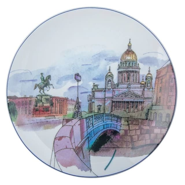 Тарелка декоративная ИФЗ Санкт-Петербург Синий мост