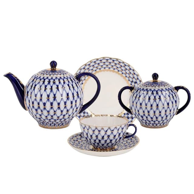 Сервиз чайный ИФЗ Кобальтовая сетка, 6 персон 