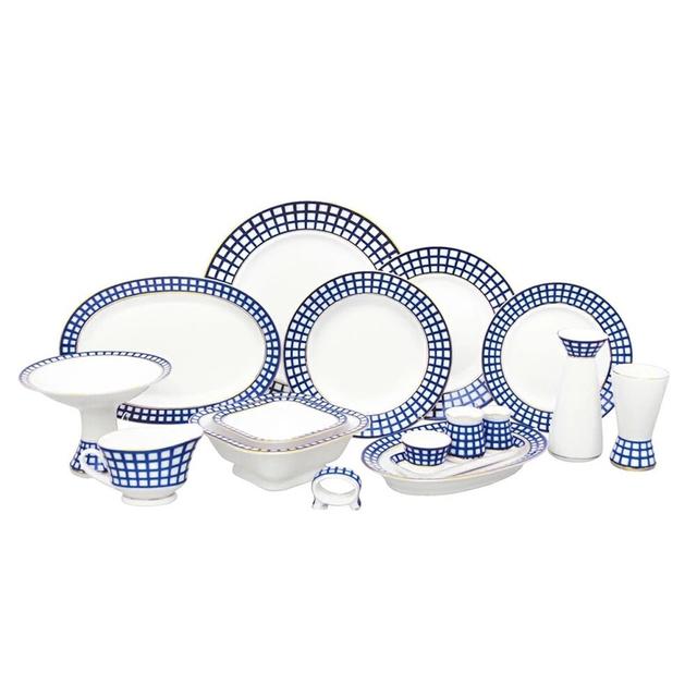 Сервиз столовый ИФЗ Кобальтовая клетка, 6 персон