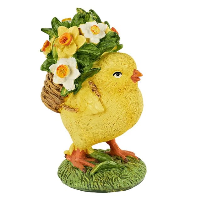 Скульптура Цыплёнок с нарциссами