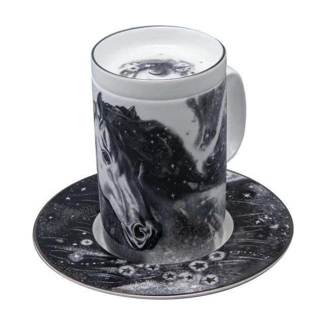 Бокал с блюдцем ИФЗ Чёрный мустанг