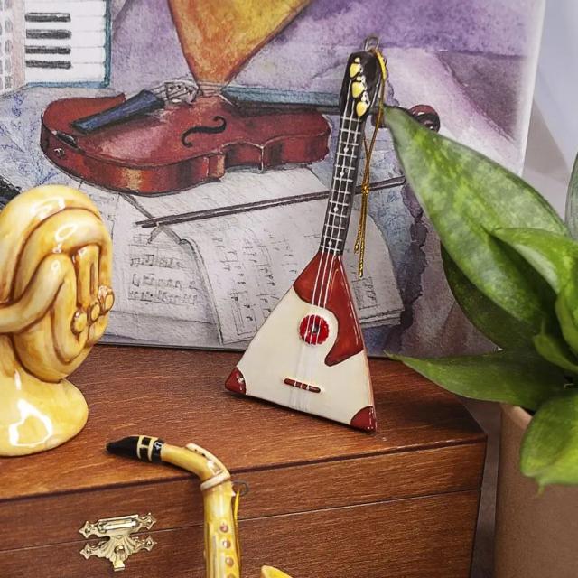 Ёлочная игрушка Балалайка Ярославская керамика