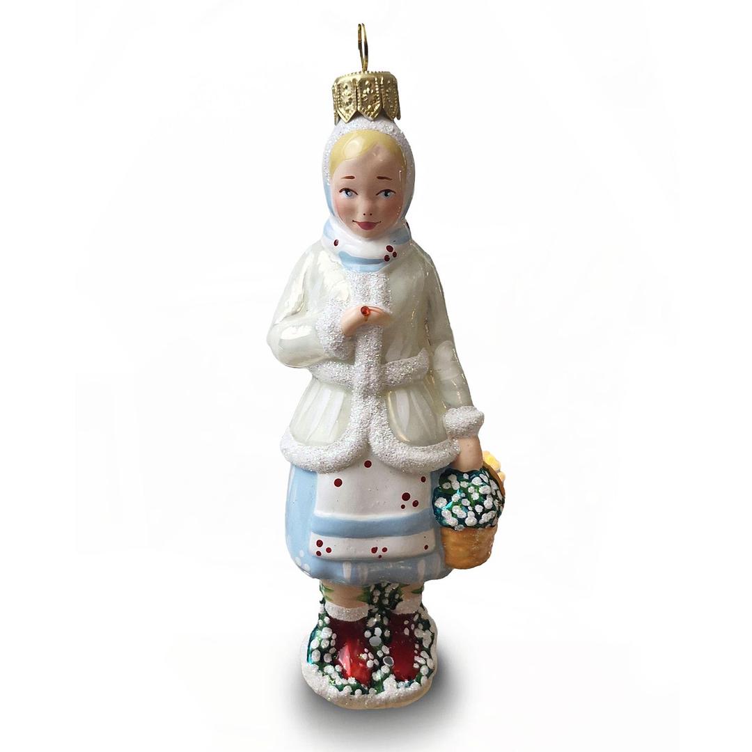 Ёлочная игрушка Девочка с подснежниками Ленигрушка | Фото 1