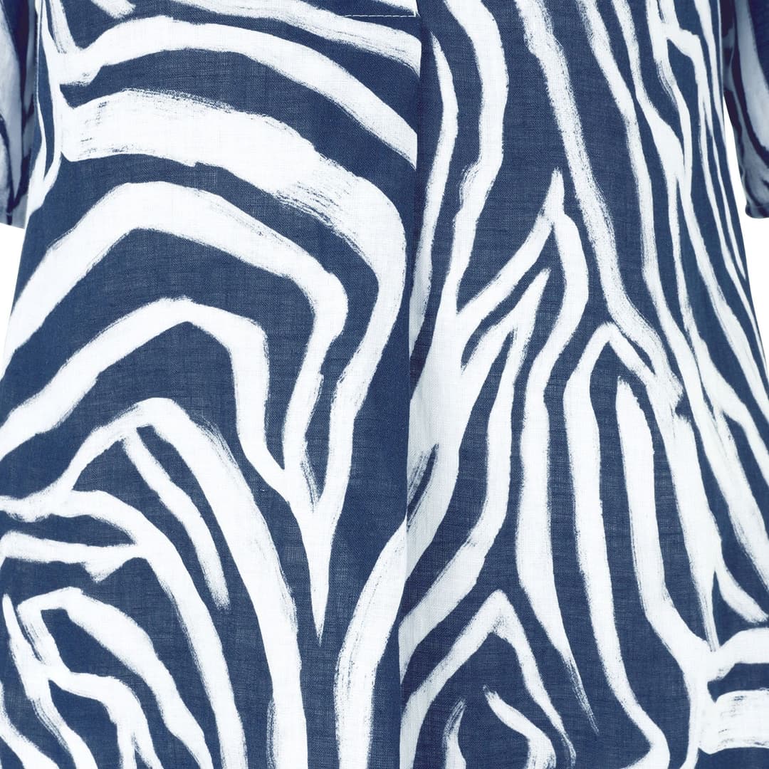 Льняное платье с принтом Doris Streich | Фото 3