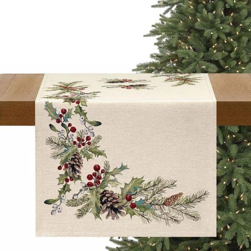 Скатерть, салфетки и подушка Еловый венок | Фото 2