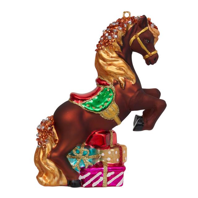 Ёлочная игрушка Лошадка Черри с подарками Holiday Classics