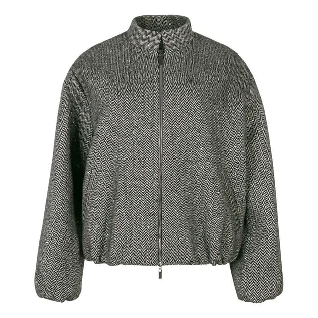 Шерстяной бомбер с пайетками Dolche Moda          