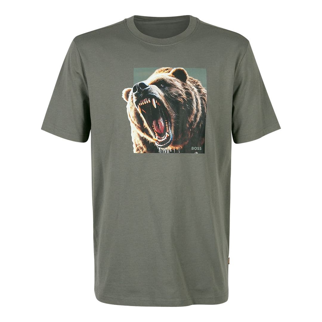 Мужская хлопковая футболка с фото-принтом BOSS Orange  | Фото 1