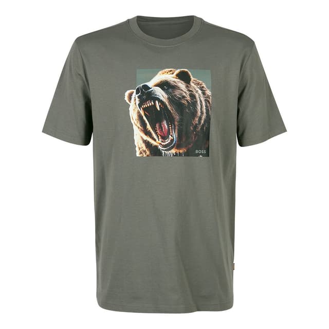 Мужская хлопковая футболка с фото-принтом BOSS Orange 