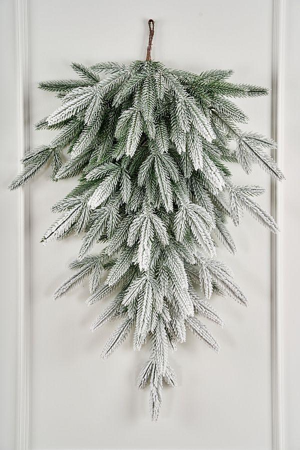 Ветка еловая капля заснеженная Кассиопея Max Christmas, 115 см