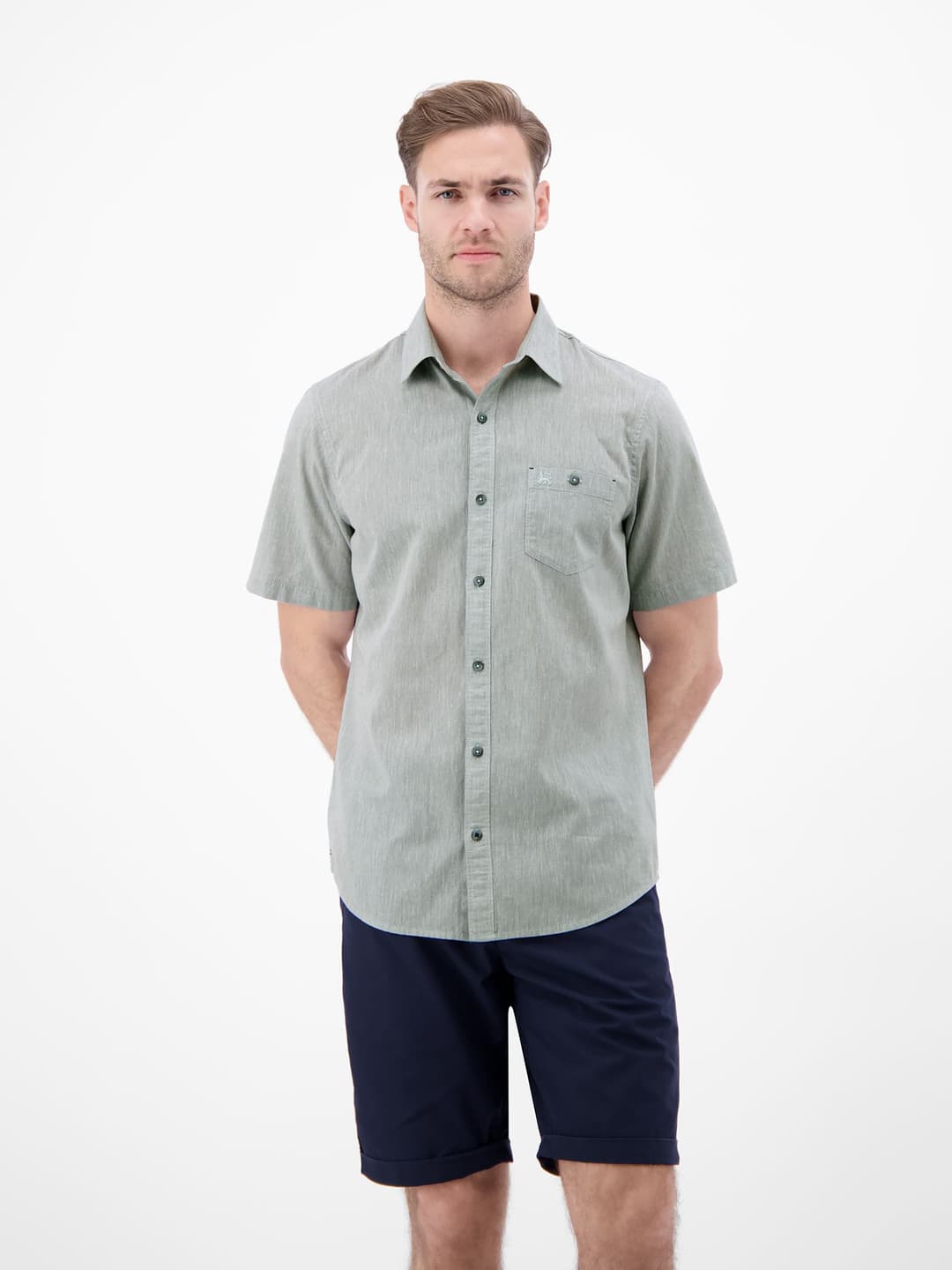 Мужская рубашка из хлопка с добавлением льна Lerros | Фото 3