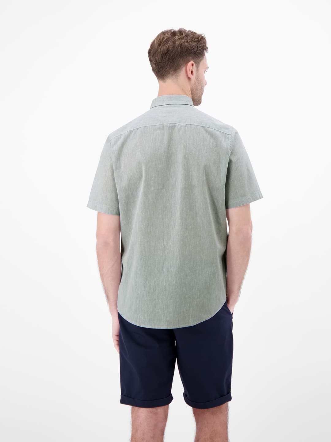 Мужская рубашка из хлопка с добавлением льна Lerros | Фото 4