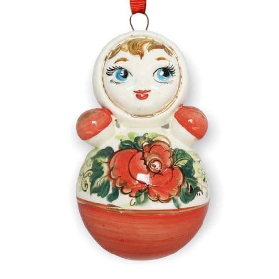 Елочная игрушка Неваляшка красная Лефортово