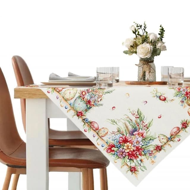 Скатерть, дорожка и салфетки Пасха букет