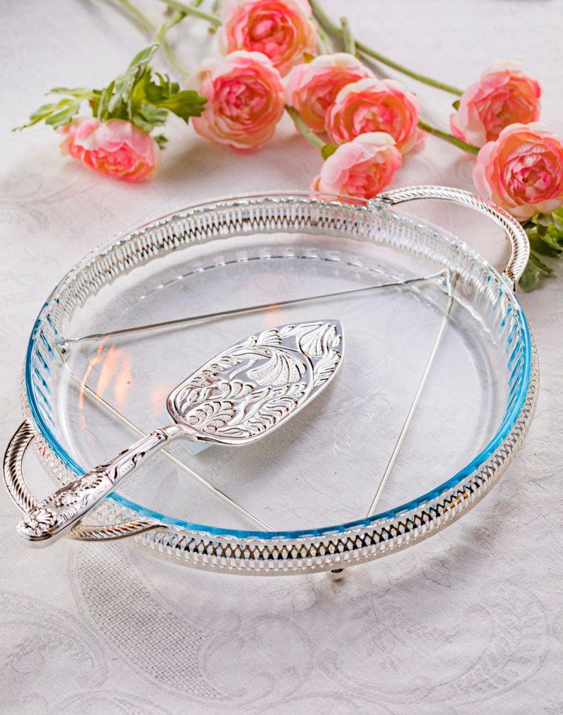 Блюдо для торта с лопаткой Queen Anne | Фото 2