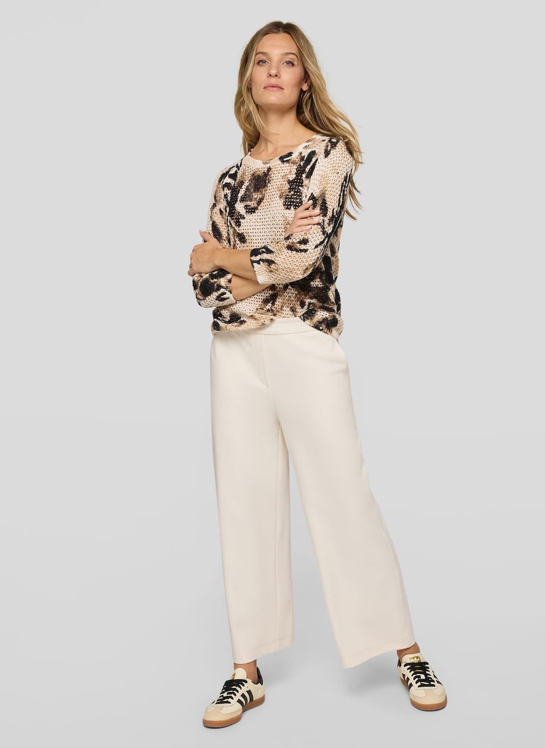 Женский ажурный джемпер из хлопка Rabe | Фото 4