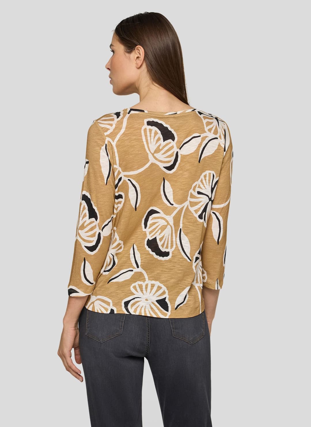 Женский лонгслив из хлопка с вискозой Rabe | Фото 2