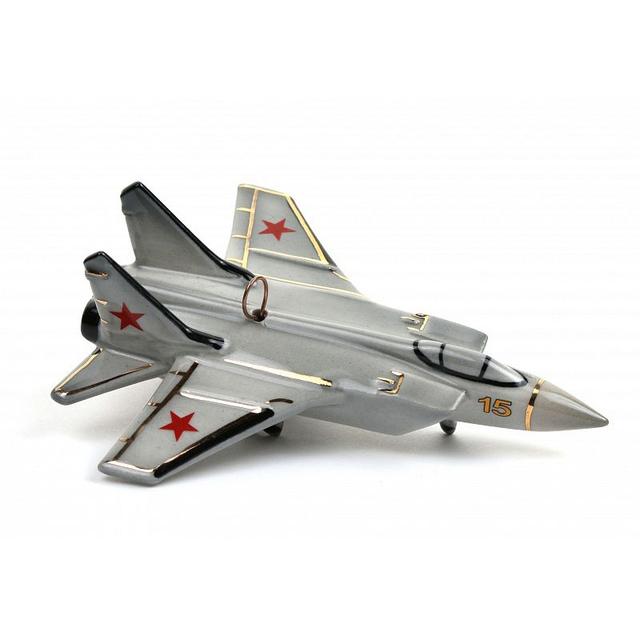 Ёлочная игрушка Самолет МИГ-31 Фарфоровая мануфактура