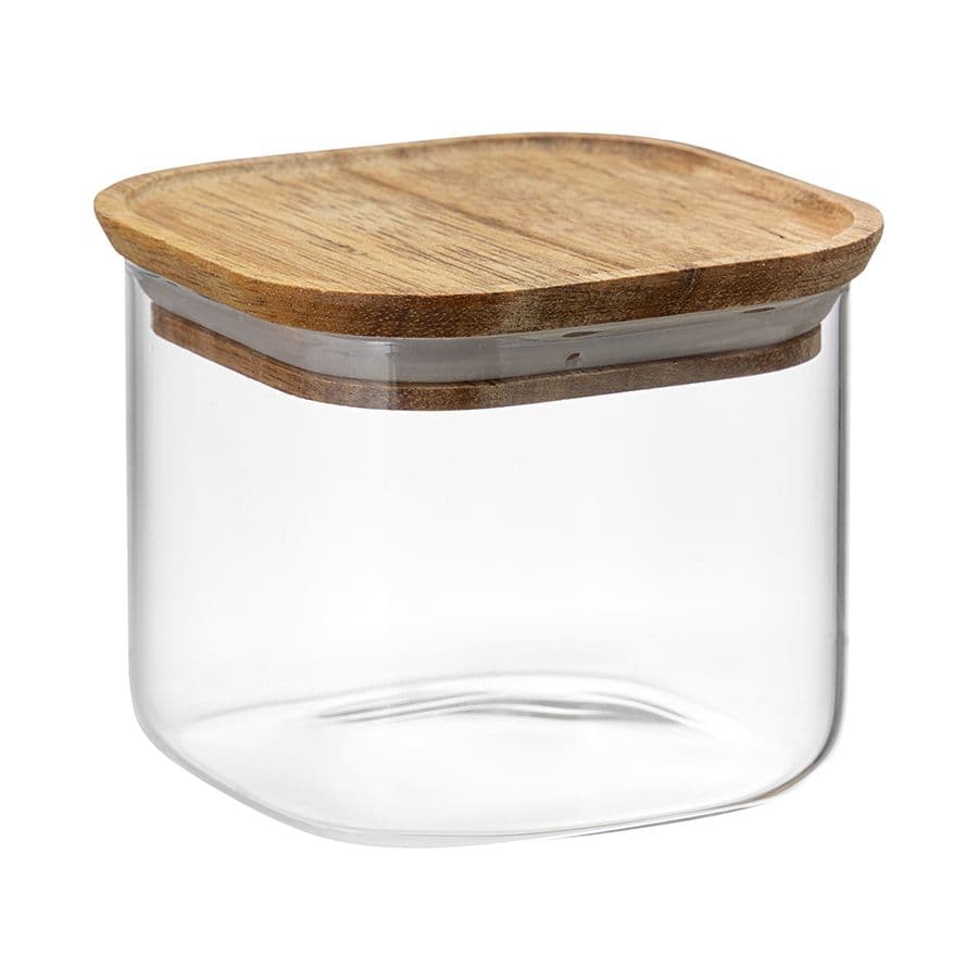 Банка квадратная с крышкой Smart Solutions Glass Acacia, 600 мл | Фото 1