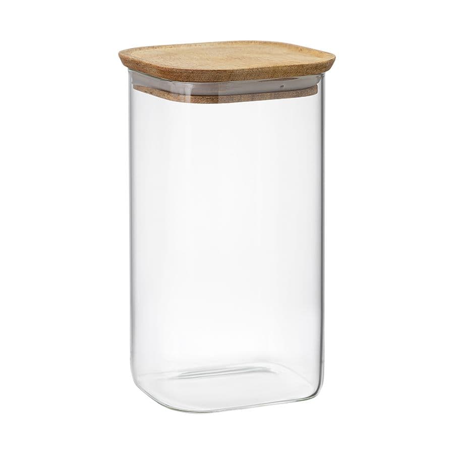 Банка квадратная с крышкой Smart Solutions Glass Acacia, 1400 мл | Фото 1