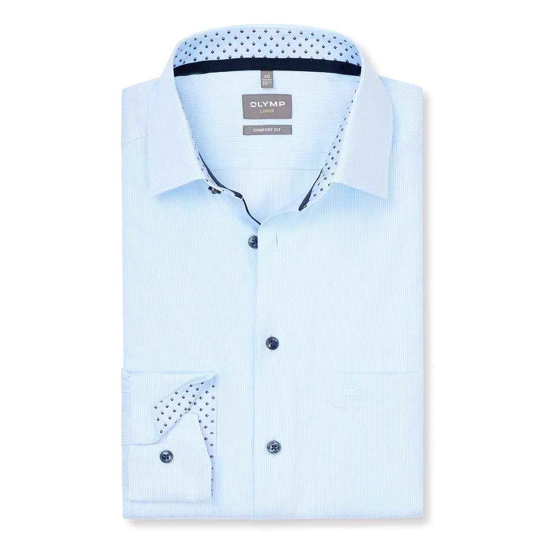 Мужская хлопковая сорочка свободного кроя в полоску Olymp Luxor | Фото 1