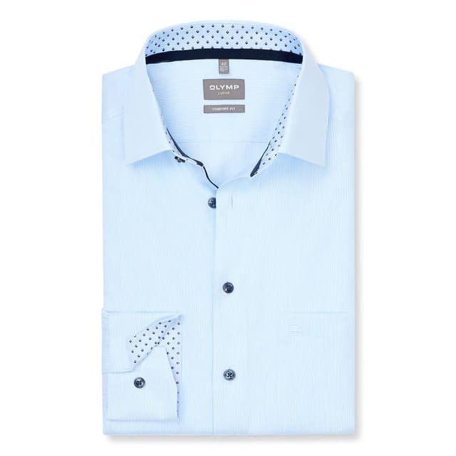 Мужская хлопковая сорочка свободного кроя в полоску Olymp Luxor