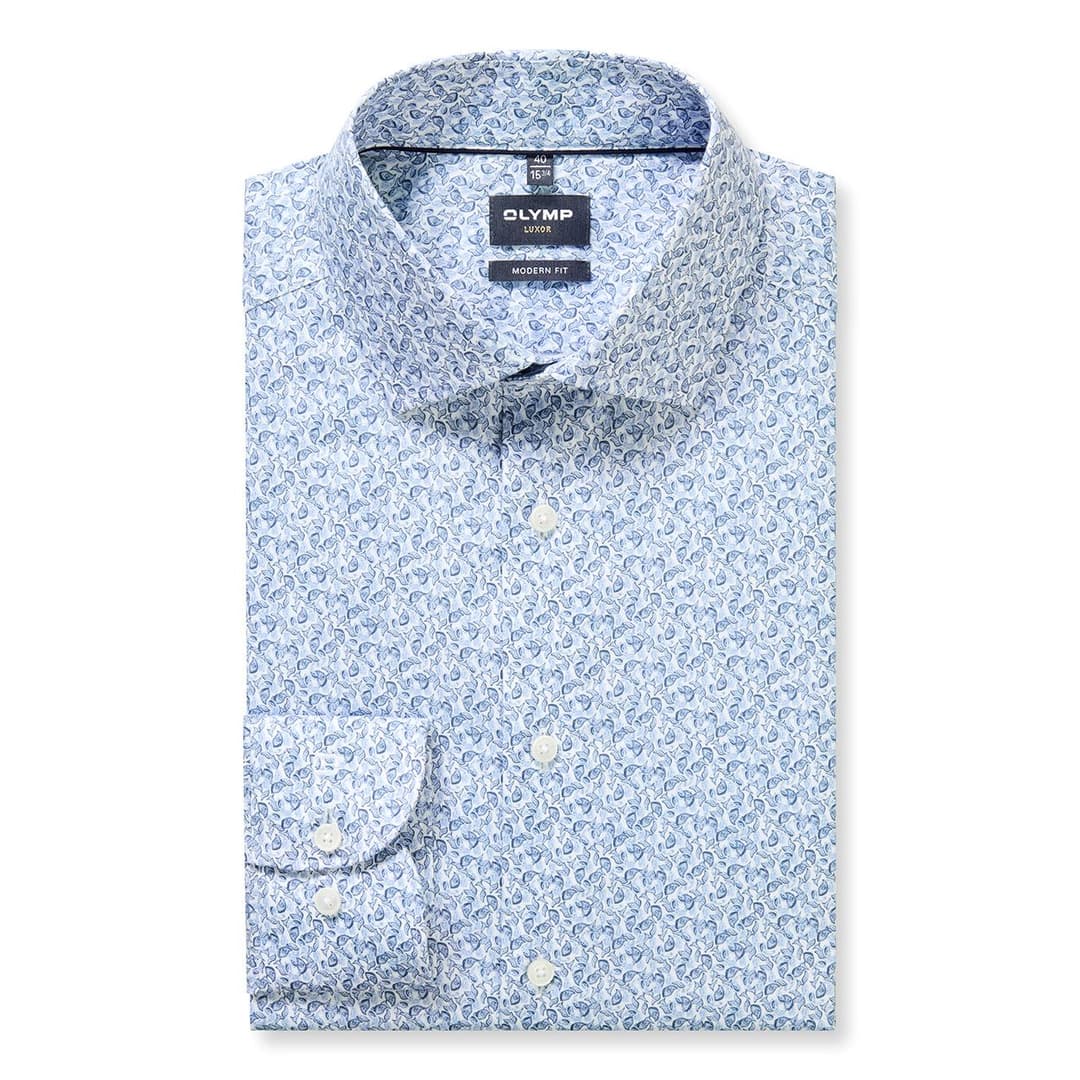 Мужская сорочка с монохромным узором Olymp Luxor | Фото 1