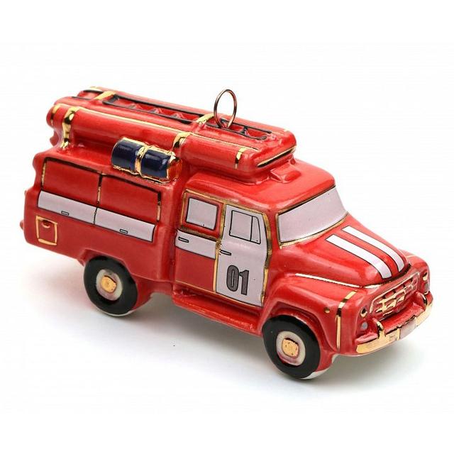 Ёлочная игрушка Пожарная машина Фарфоровая мануфактура