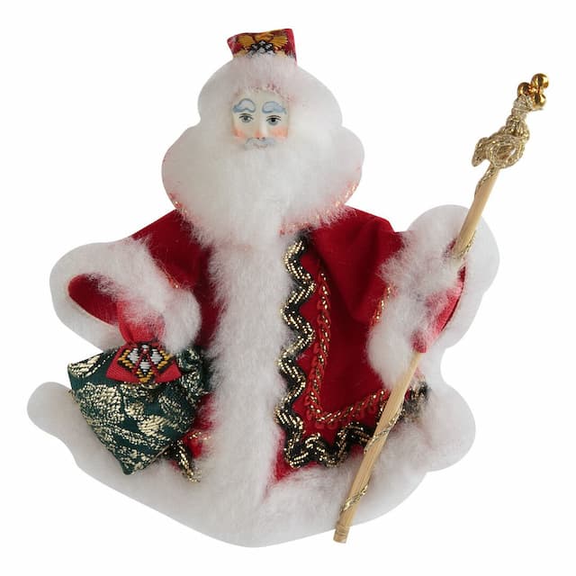 Ёлочная игрушка Дед Мороз, Фарфоровая мануфактура, красный