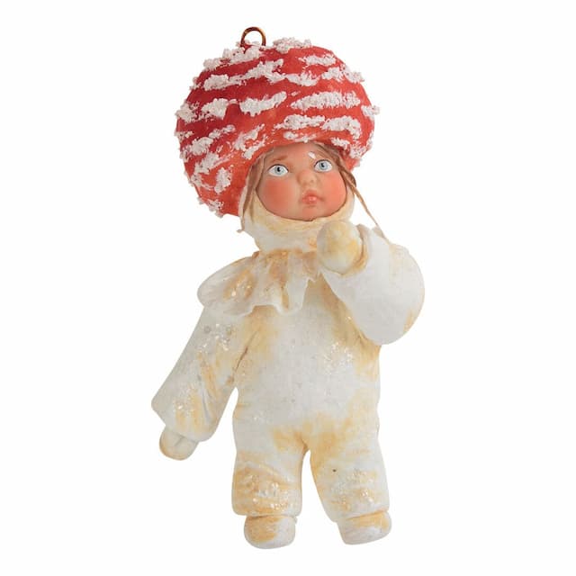Ёлочная игрушка Малыш-мухомор, Мастера России, красный/белый, 12 см