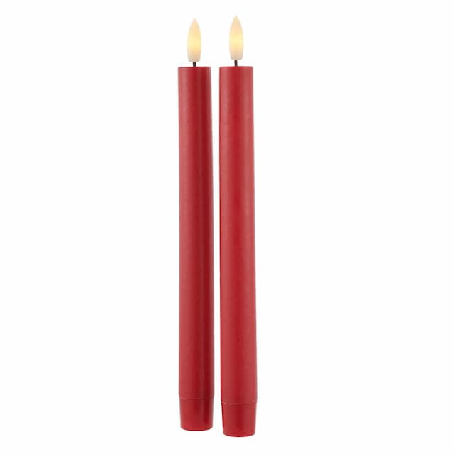 Декорация Набор свечей, 2 шт, Sirius, витые, красный, 25 см