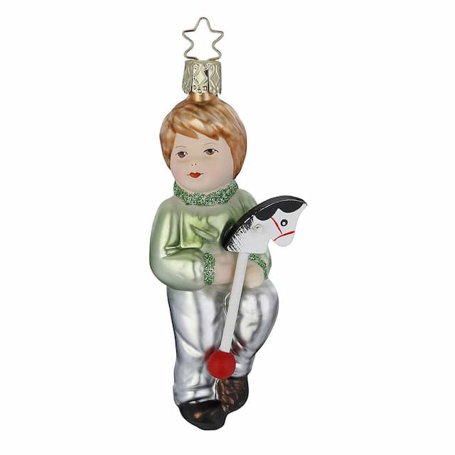 Ёлочная игрушка Мальчик с лошадкой, Inge Glas, 12 см