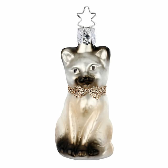 Ёлочная игрушка Сиамский кот, Inge Glas, 8 см