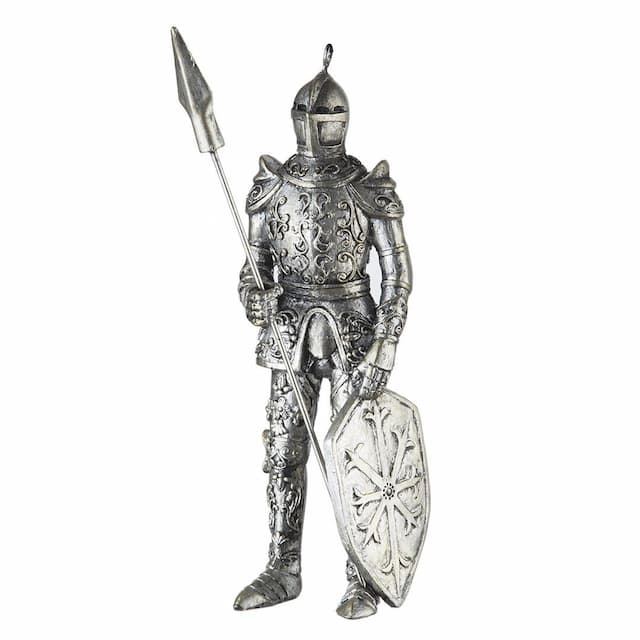 Елочная игрушка рыцарь серебряный, Karlsbach, 15 см