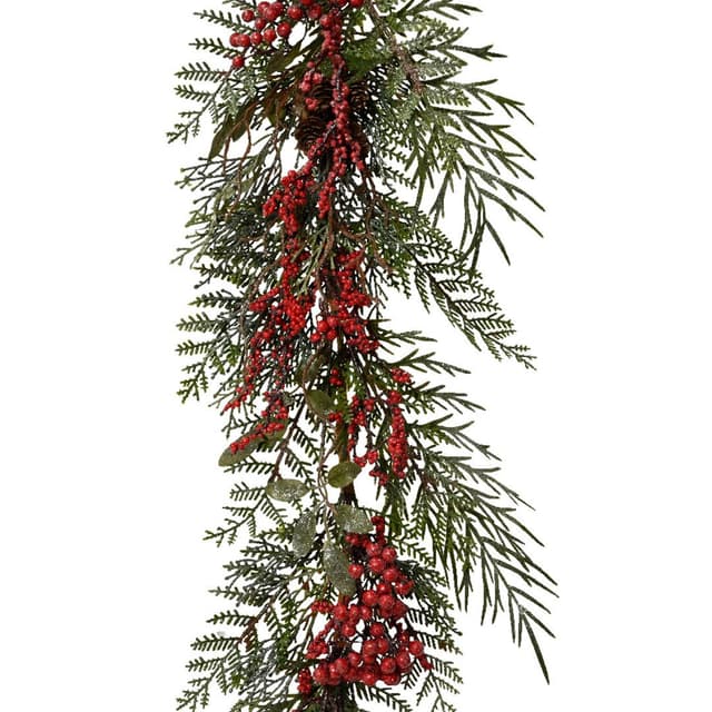 Гирлянда еловая с ягодами, Kaemingk, 180 см