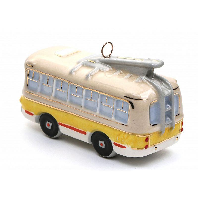 Ёлочная игрушка Троллейбус Фарфоровая мануфактура | Фото 2