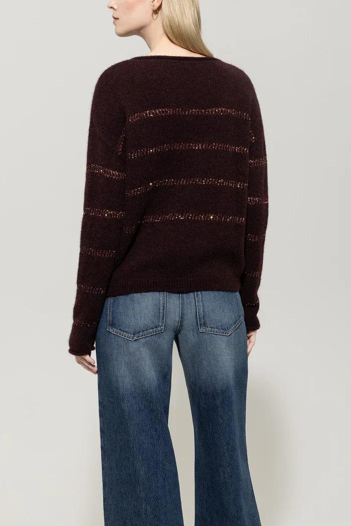 Женский джемпер в полоску с пайетками Luisa Cerano | Фото 4