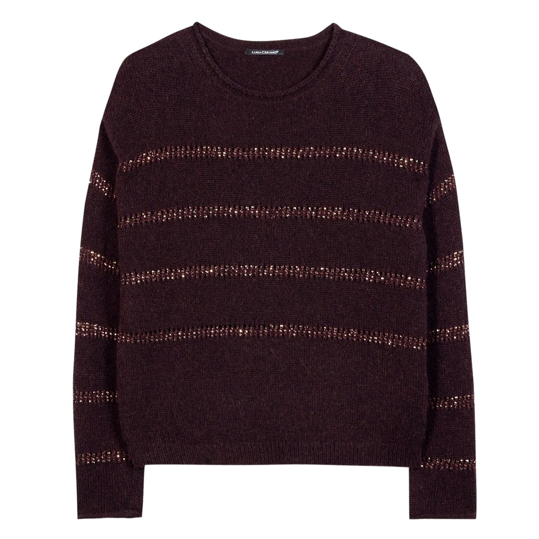 Женский джемпер в полоску с пайетками Luisa Cerano | Фото 1