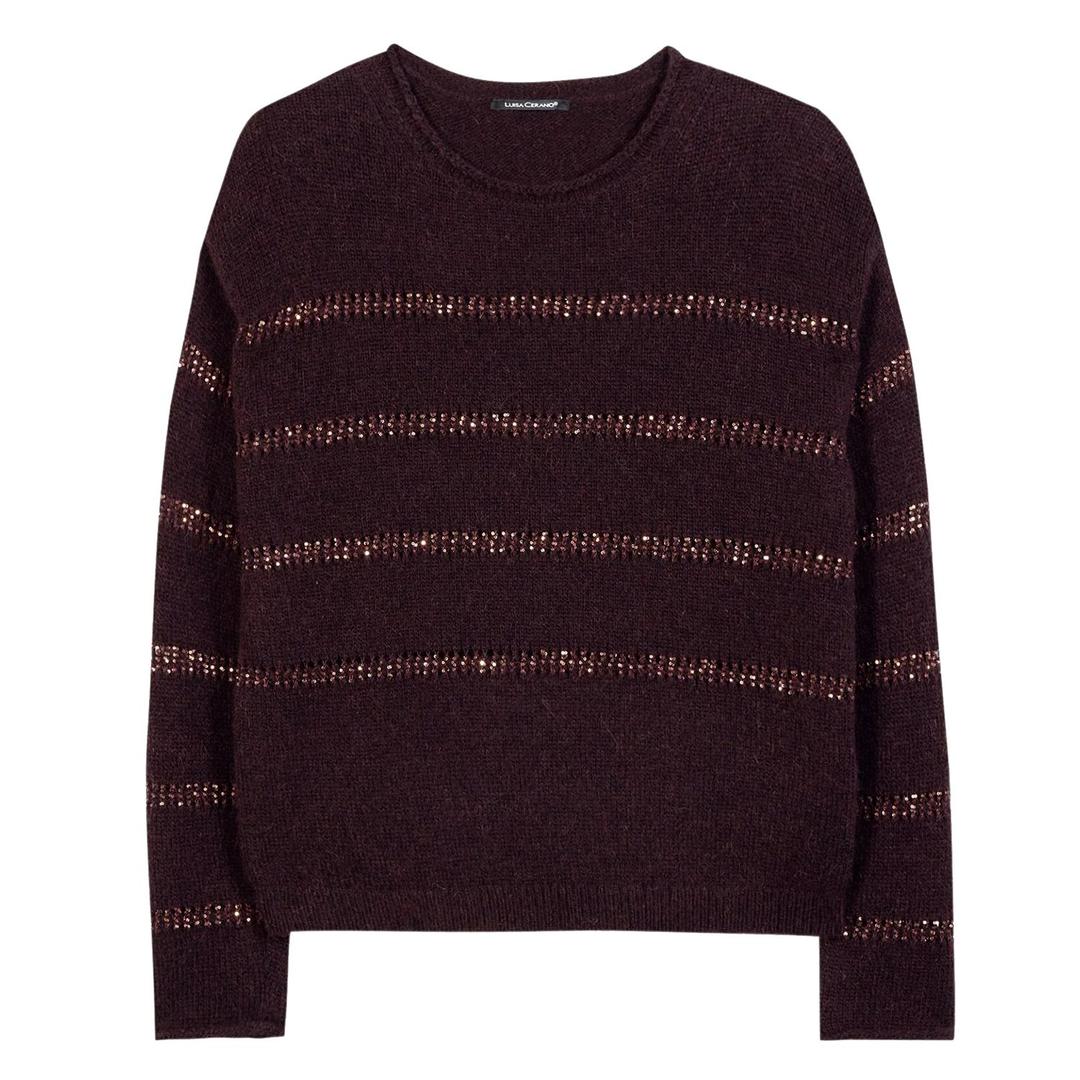 Женский джемпер в полоску с пайетками Luisa Cerano | Фото 1