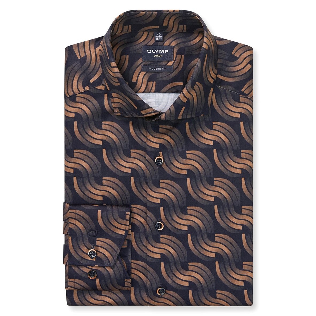 Мужская сорочка из хлопка с принтом Olymp Luxor | Фото 1