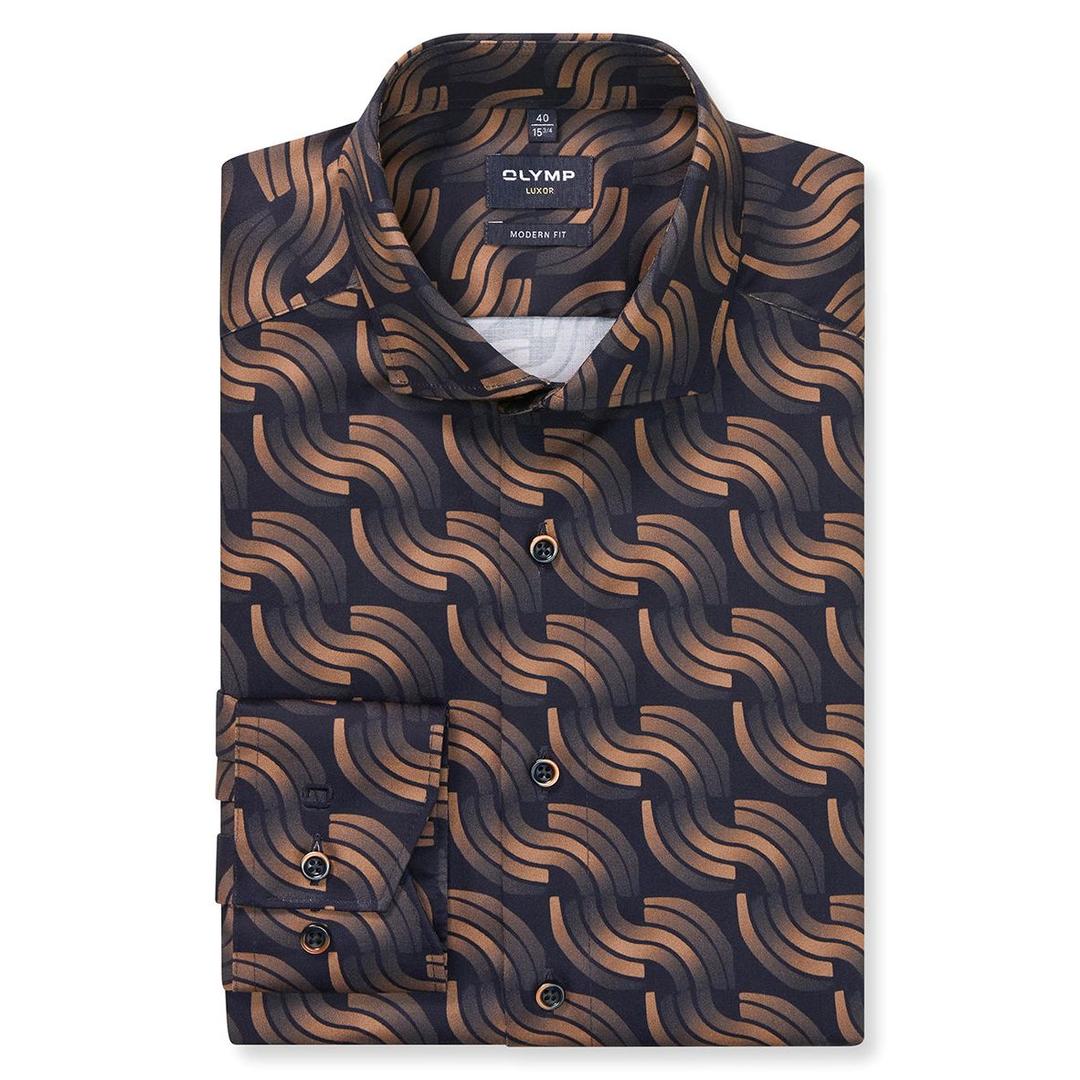 Мужская сорочка из хлопка с принтом Olymp Luxor | Фото 1