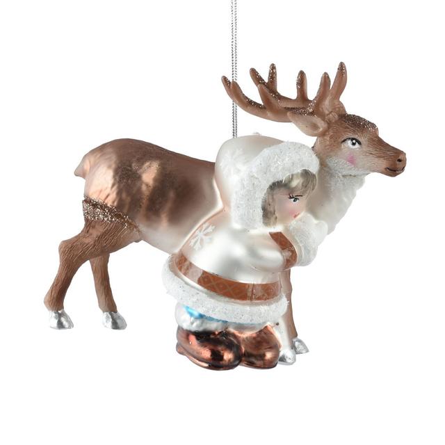 Ёлочная игрушка Олень с ребенком Kaemingk