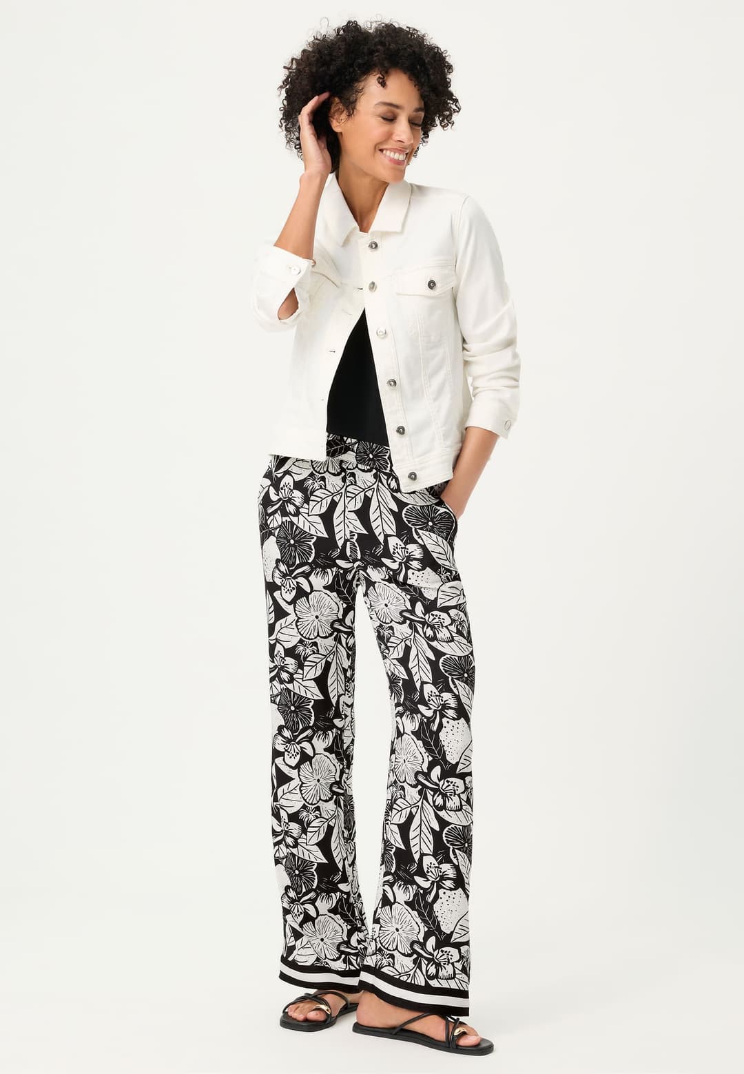 Женские брюки с цветочным принтом Olsen | Фото 4