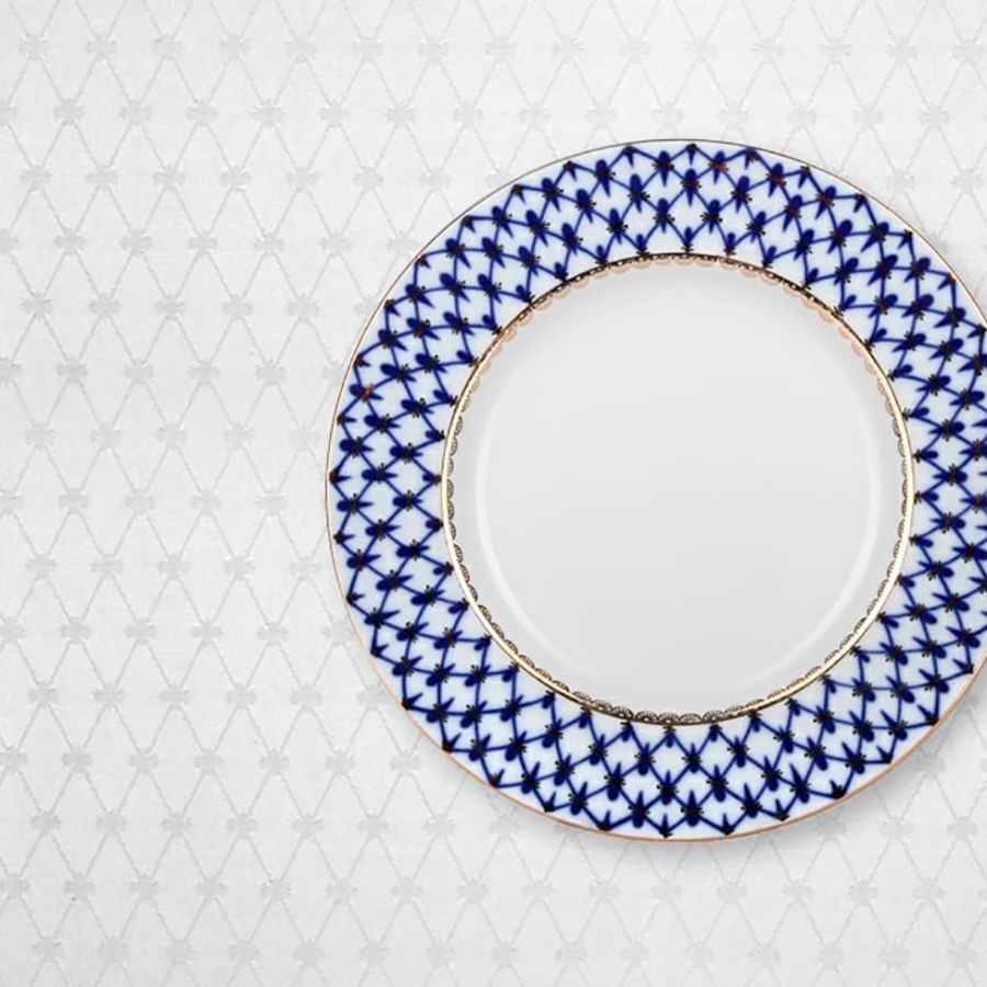 Скатерть белая ИФЗ Кобальтовая сетка, 145*220 см | Фото 1