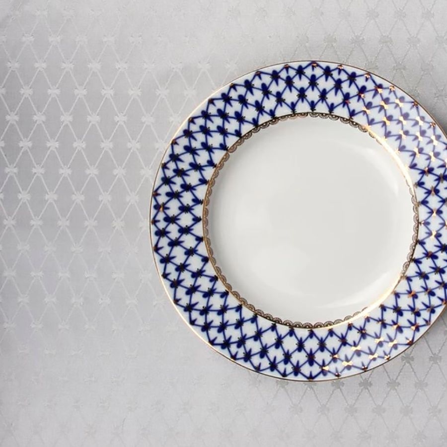 Скатерть серебряная ИФЗ Кобальтовая сетка, 145*220 см | Фото 1