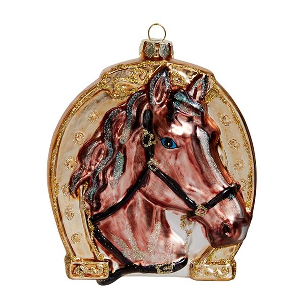 Ёлочная игрушка Подкова с лошадью на счастье Holiday Classics | Фото 1